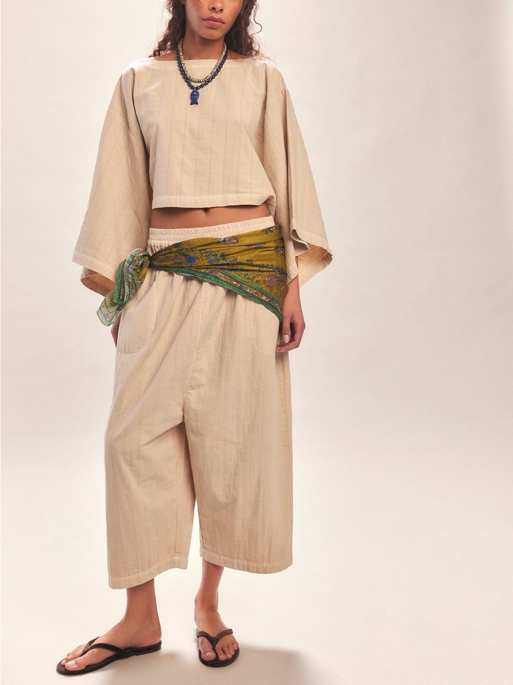 FREE PEOPLE Check Me Out Harem Pant Set